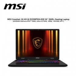 MSI Crosshair 16 HX AI D2XWFKG-020 16'' QHD+ Gaming Laptop ( NVIDIA® GeForce RTX™ 5060, Ultra 9 275HX, 16GB, 1TB SSD, W11 )