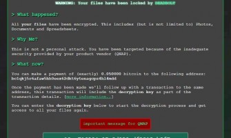 DeadBolt Ransomware attacked QNAP