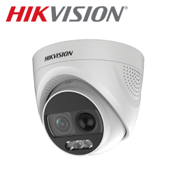 Hikvision DS-2CE72DFT-PIRXOF 2MP PIR Siren Full Time Color TVI/AHD/CVI/CVBS Surveillance Turret Camera