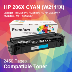 Compatible HP 206X Cyan LaserJet Toner Cartridge (W2111X)