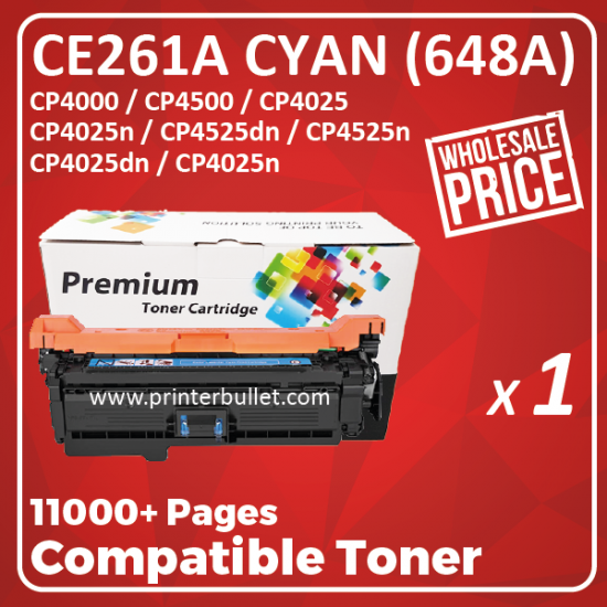 Compatible HP CE261A (648A) Cyan Toner Cartridge image
