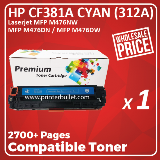 Showing image for Compatible HP CF381A Cyan Toner Cartridge Compatible HP CF381A Cyan Toner Cartridge image