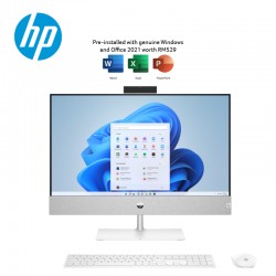HP Pavilion 24-CA2001D 23.8" FHD All-In-One Desktop PC Snowflake White ( I5-13400T, 8GB, 512GB SSD, Intel, W11, HS )