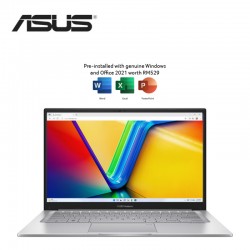 Asus VivoBook 14 A1404V-AAM172WS 14'' FHD Laptop Transparent Silver ( I7-1355U, 16GB, 512GB SSD, Intel, W11, HS )