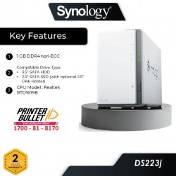 Synology DiskStation DS223j 2-Bay NAS Enclosure Synology DiskStation DS223j 2-Bay NAS Enclosure