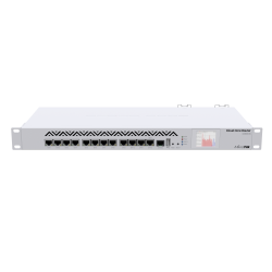 Mikrotik CCR1016-12G 1U rackmount, 12x Gigabit Ethernet, LCD, 16 cores x 1.2GHz CPU, 2GB RAM, 17.8mpps fastpath, Up to 12Gbit/s throughput, RouterOS L6, Dual PSU