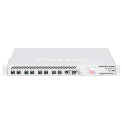 Mikrotik CCR1072-1G-8S+ 1U rackmount, 1x Gigabit Ethernet, 8xSFP+ cages, LCD, 72 cores x 1GHz CPU, 16GB RAM, up to 120 million packets per second, 80Gbps throughput, RouterOS L6