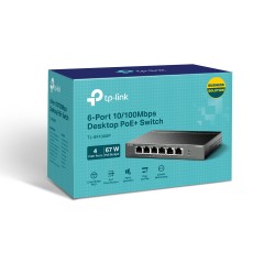 Omada TL-SF1006P 6-Port 10/100Mbps Desktop Switch with 4-Port PoE+