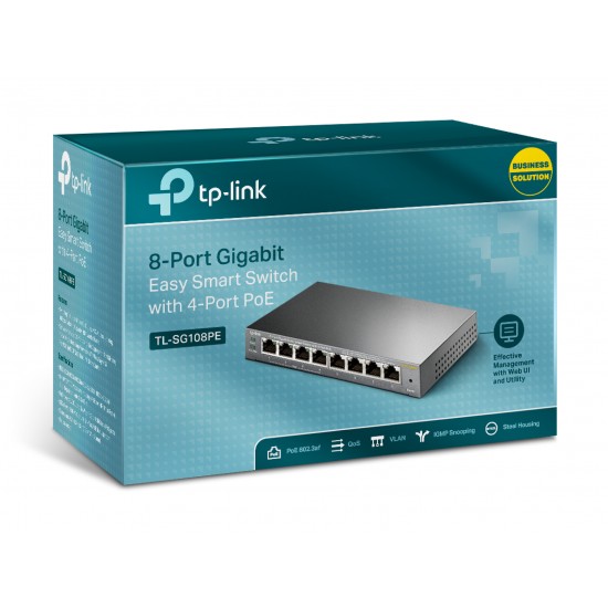 Original Omada TL-SG108PE 8-Port Gigabit Easy Smart Switch with 4-Port PoE+ (TL-SG108PE) TP-Link Malaysia