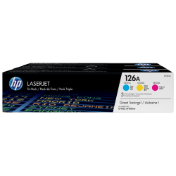   HP 126A 3-pack Original LaserJet Toner Cartridges - Cyan/Magenta/Yellow (CF341A)