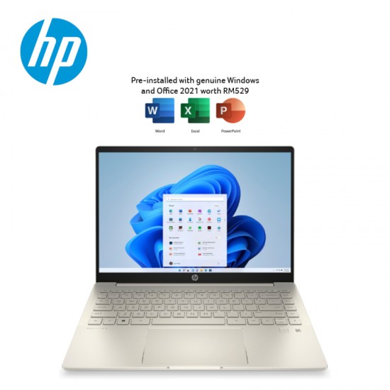 Showing image for HP Pavilion Plus 14-Eh0003TX 14" 2.8K OLED Laptop Warm Gold ( I7-1255U, 16GB, 512GB, RTX2050 4GB, W11, HS HP Pavilion Plus 14-Eh0003TX 14" 2.8K OLED Laptop Warm Gold ( I7-1255U, 16GB, 512GB, RTX2050 4GB, W11, HS image