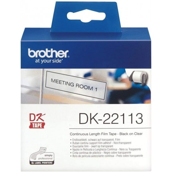 Brother DK22113 Black on Clear Continuous Length Film - 62mm x 15.24m Original Brother DK22113 Black on Clear Continuous Length Film - 62mm x 15.24m (DK22113) Brother Malaysia
