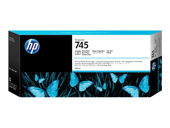 HP 745 300-ml DesignJet Photo Black Ink Cartridge (F9K04A)