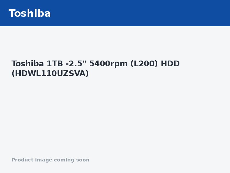 Toshiba 1TB -2.5" 5400rpm (L200) HDD (HDWL110UZSVA)