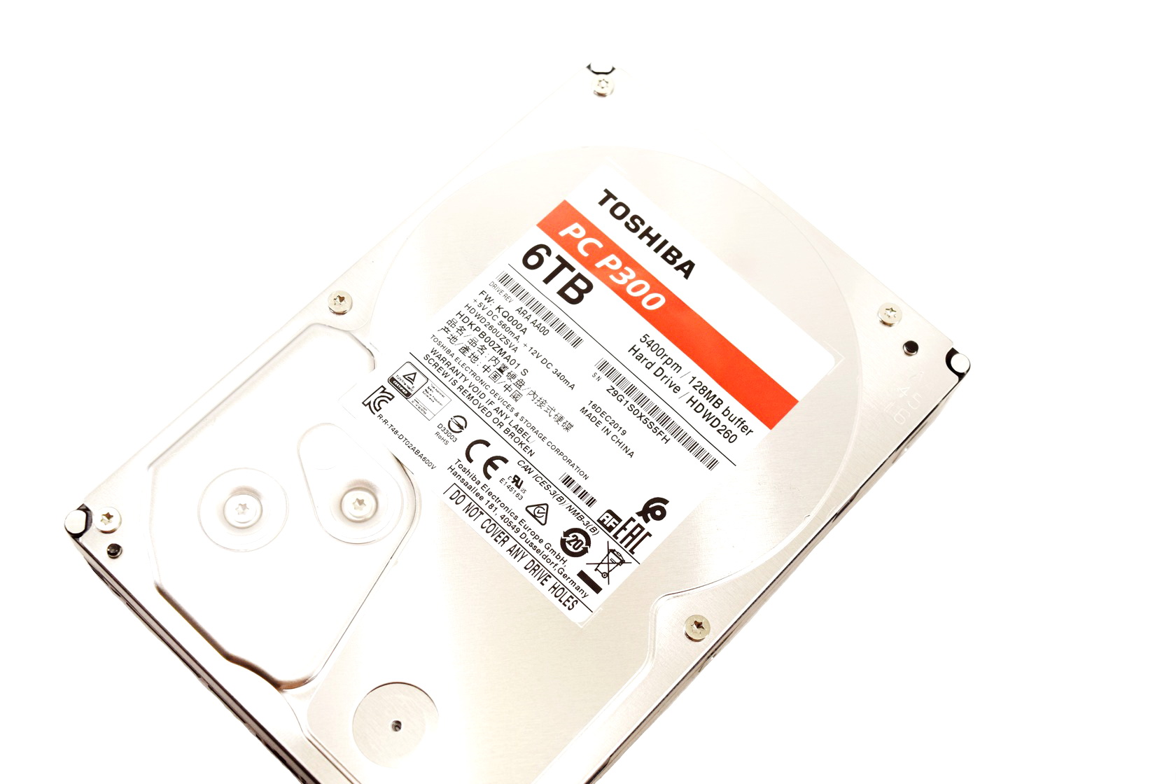 Toshiba 6TB - 3.5" 5400rpm (P300) HDD (HDWD260UZSVA)