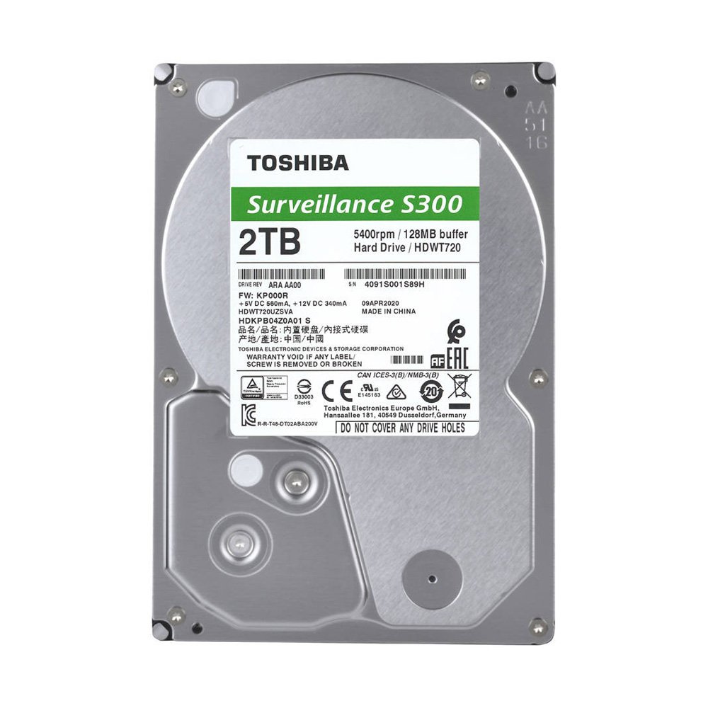 Toshiba 2TB - 3.5" 5400rpm (SV) (S300) HDD (HDWT720UZSVA)