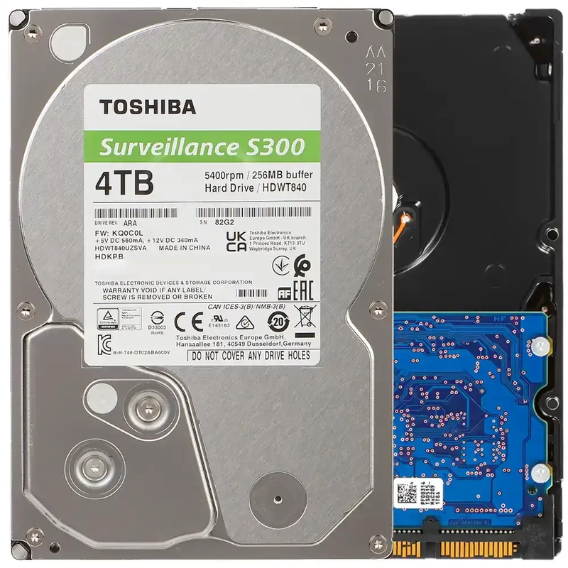 Toshiba 4TB - 3.5" 5400rpm (SV) (S300) HDD (HDWT840UZSVA)