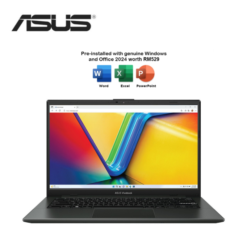 Asus VivoBook Go 14 E1404G-ANK325WMS 14'' FHD Laptop Mixed Black ( i3-N305, 8GB, 512GB SSD, Intel, W11, HS+M365 )