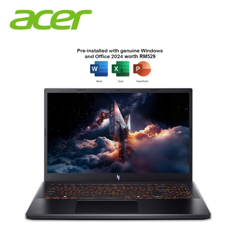 Acer Nitro V 15 ANV15-52-5914 15.6" FHD 165Hz Gaming Laptop (NVIDIA® GeForce RTX™ 4050, C5-210H, 16GB, 512GB SSD, W11, H...