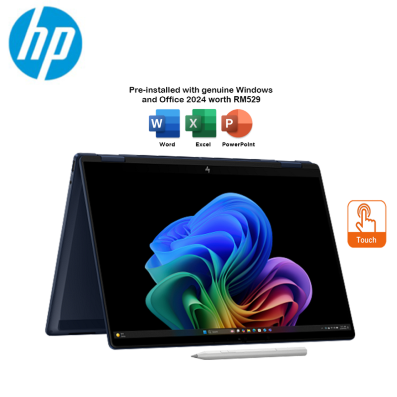 HP OmniBook X Flip 14-KB0030TU / 14-KB0031TU  14" 2K Touch 2-in-1 Laptop ( CU7 355, 16GB, 512GB SSD, Intel, W11, HS+M365...