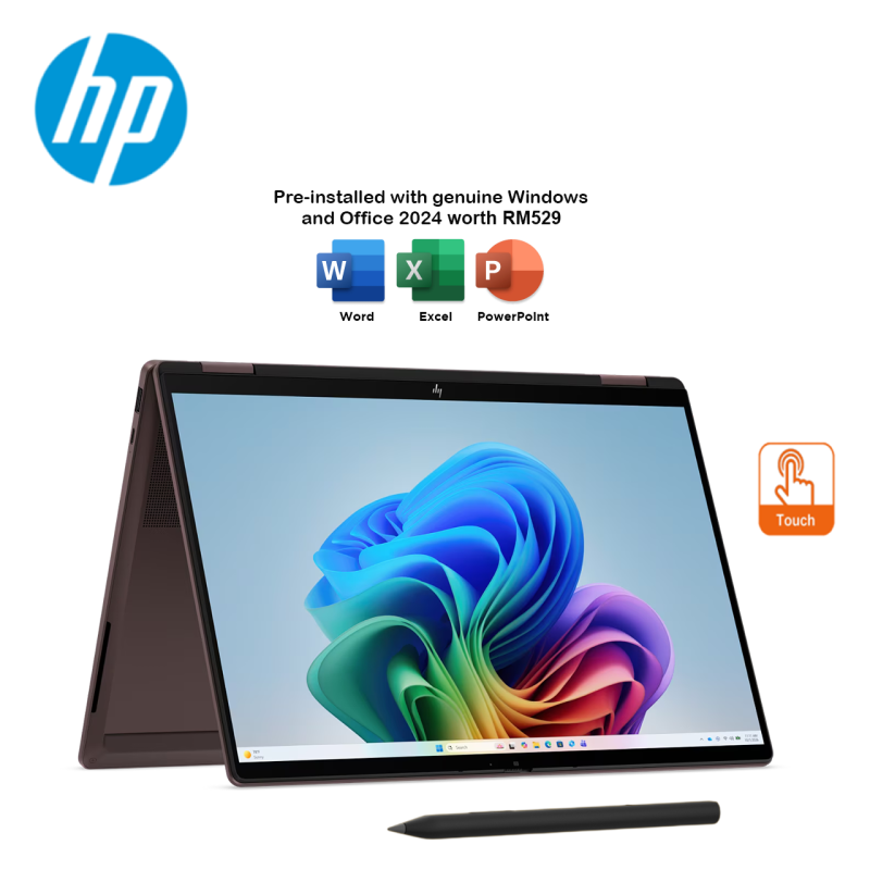 HP OmniBook X FlipNGAI 14-kc0062AU/14-kc0063AU 14" 2K Touch 2-in-1 Laptop ( AI 7 445, 16GB, 512GB SSD, ATI, W11, HS+M365...