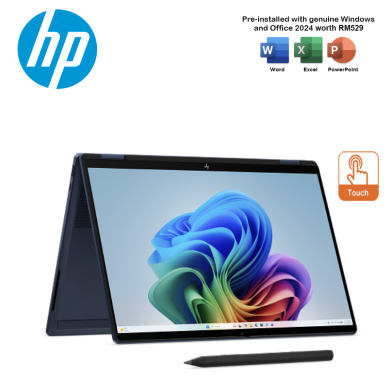 HP OmniBook X Flip 14-kb0085TU / 14-kb0086TU 14" 2K 2-in-1 Laptop ( CU5 325, 16GB, 512GB SSD, Intel, W11, HS+M365 )