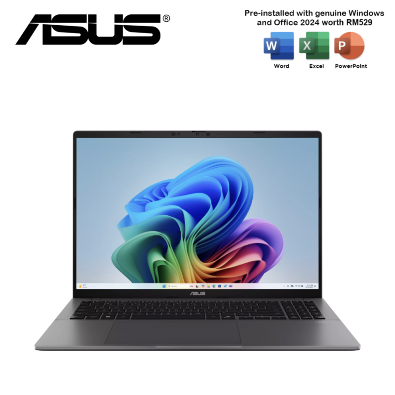 Asus Vivobook S16 S3607Q-ASH077WS/S3607Q-ASH078WS 16" WUXGA OLED Laptop (SD X X1 26 100, 16GB, 512GB, Qualcomm, W11, HS+...