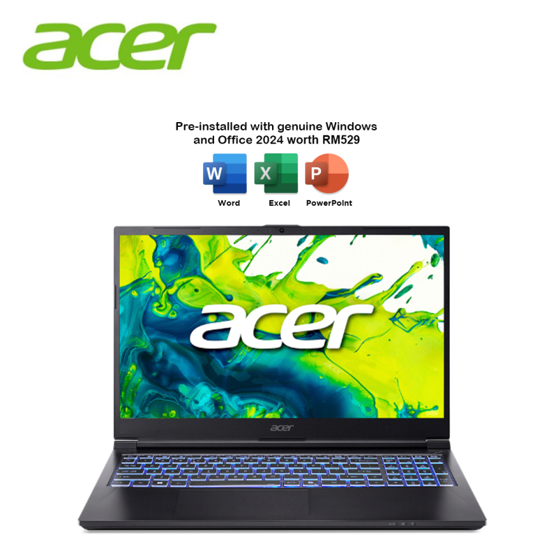 Acer Aspire 7 A715-59G-555Y 15.6" FHD 144Hz Gaming Laptop Black (C5-210H, 16GB, 512GB SSD, RTX4050 6GB, W11, HS+M365)