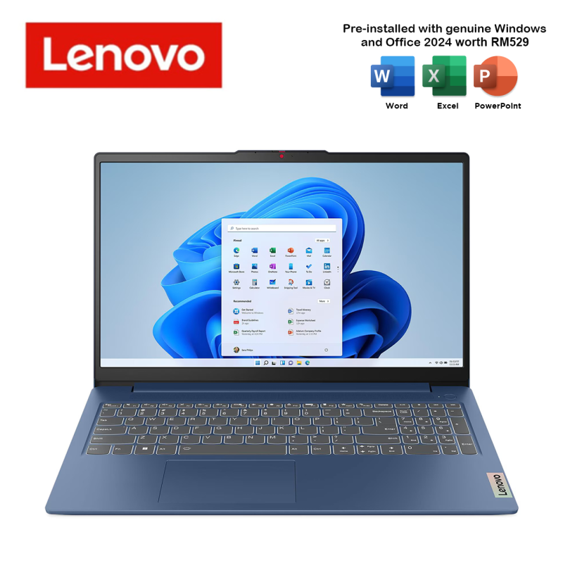 Lenovo IdeaPad Slim 3 15AMN8 82XQ01X2MJ/82XQ01X3MJ 15.6" FHD Laptop (R5-7520U, 8GB, 512GB SSD, ATI, W11, HS+M365)