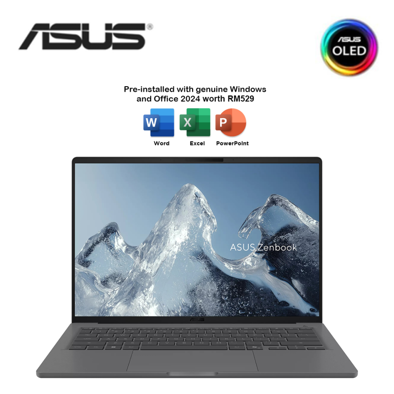 Asus Zenbook A14 UX3407Q-ASB555WSP/UX3407Q-ASB556WSP 14" WUXGA IPS Laptop (X1 26 100, 16GB, 512GB SSD, Qualcomm, W11, HS...