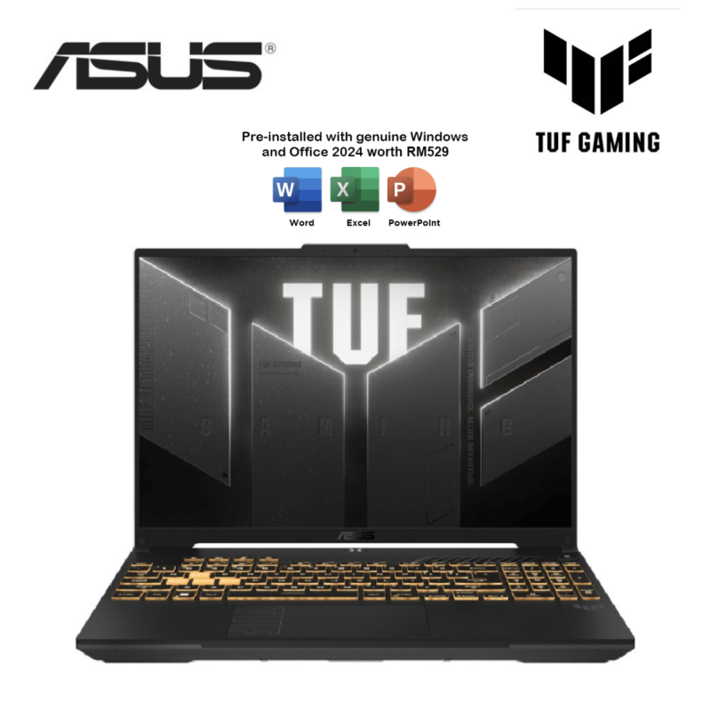 Asus TUF F16 FX607V-JRTU318WS 16" FHD+ 144Hz Gaming Laptop ( C5-205H, 8GB, 512GB SSD, RTX3050 6GB, W11, HS+M365 )