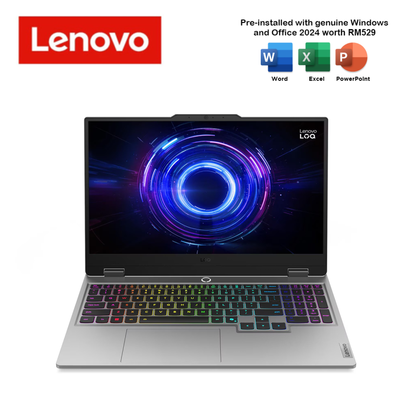 Lenovo LOQ 15IRX10 83JE01RAMJ 15.6" FHD IPS 144Hz Gaming Laptop (i7-14700HX, 16GB, 512GB SSD, RTX5050 8GB, W11, HS+M365)