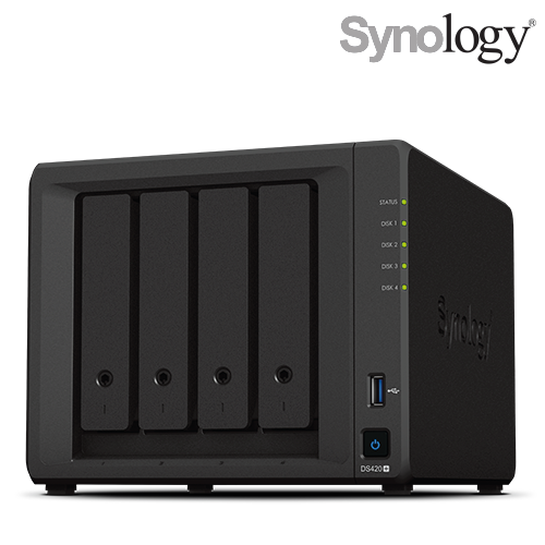 Synology DiskStation DS420+ NAS Server (4-Bay, INTEL, 2GHZ-DC, 2GB, 2GLAN, 2NVMe) image