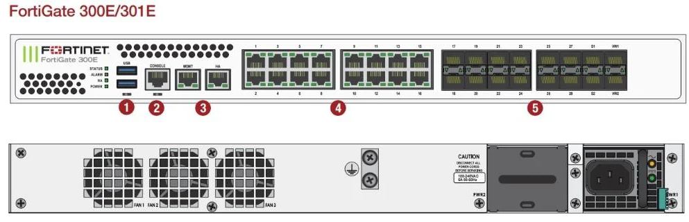 Fortinet FortiGate-301E Hardware plus 1 Year 24x7 FortiCare and FortiGuard Unified (UTM) Protection FG-301E-BDL-950-12 Firewall, Fortinet image