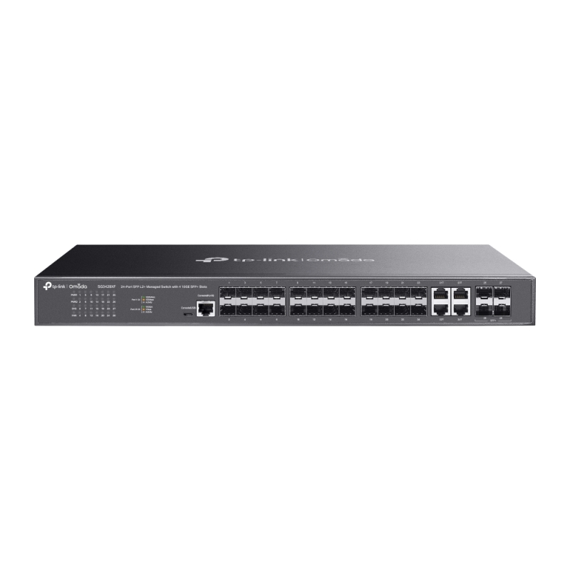 TP-Link Omada Aggregation 24-Port SFP Switch with 4 10GE SFP+ Slots (SG3428XF)