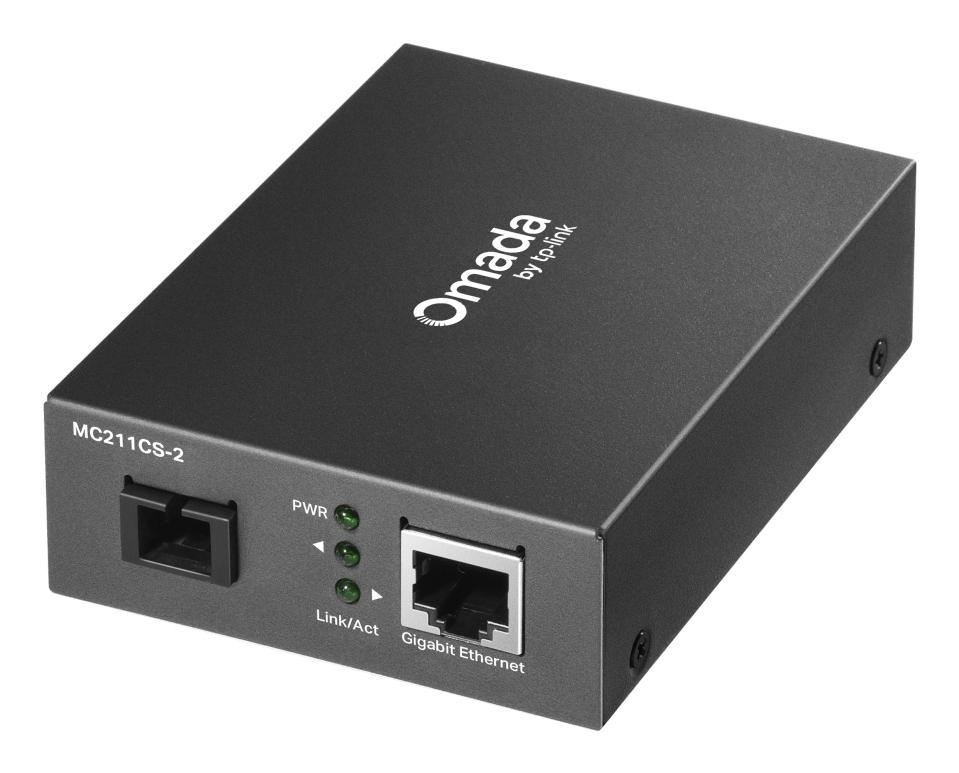TP-Link Omada 10/100/1000 Mbps RJ45 to 1000 Mbps Single-mode SC WDM Bi-Directional Fiber Converter (MC211CS-2)