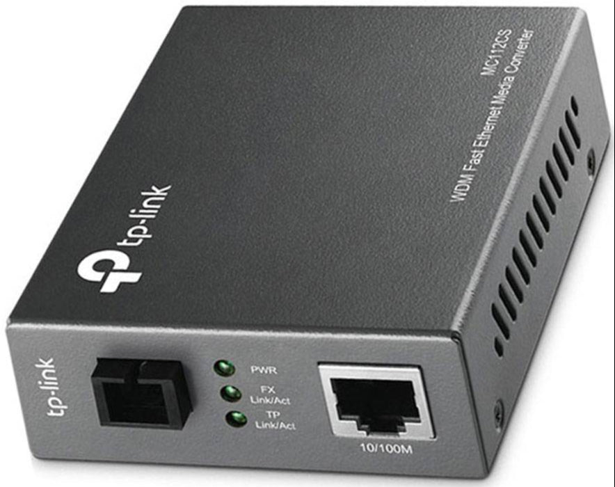 TP-Link Omada 10/100 Mbps RJ45 to 100 Mbps Single-mode SC WDM Bi-Directional Fiber Converter (MC112CS)