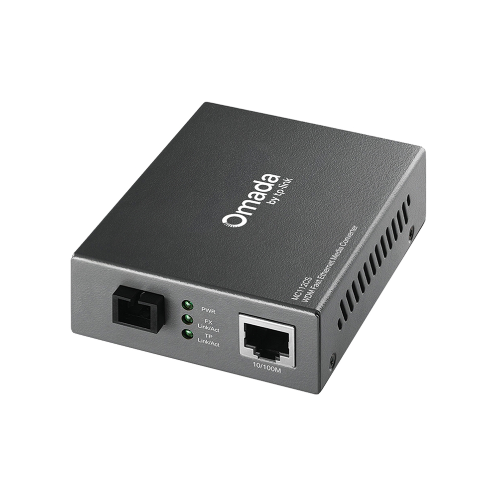 TP-Link Omada 10/100 Mbps RJ45 to 100 Mbps Single-mode SC WDM Bi-Directional Fiber Converter (MC112CS)