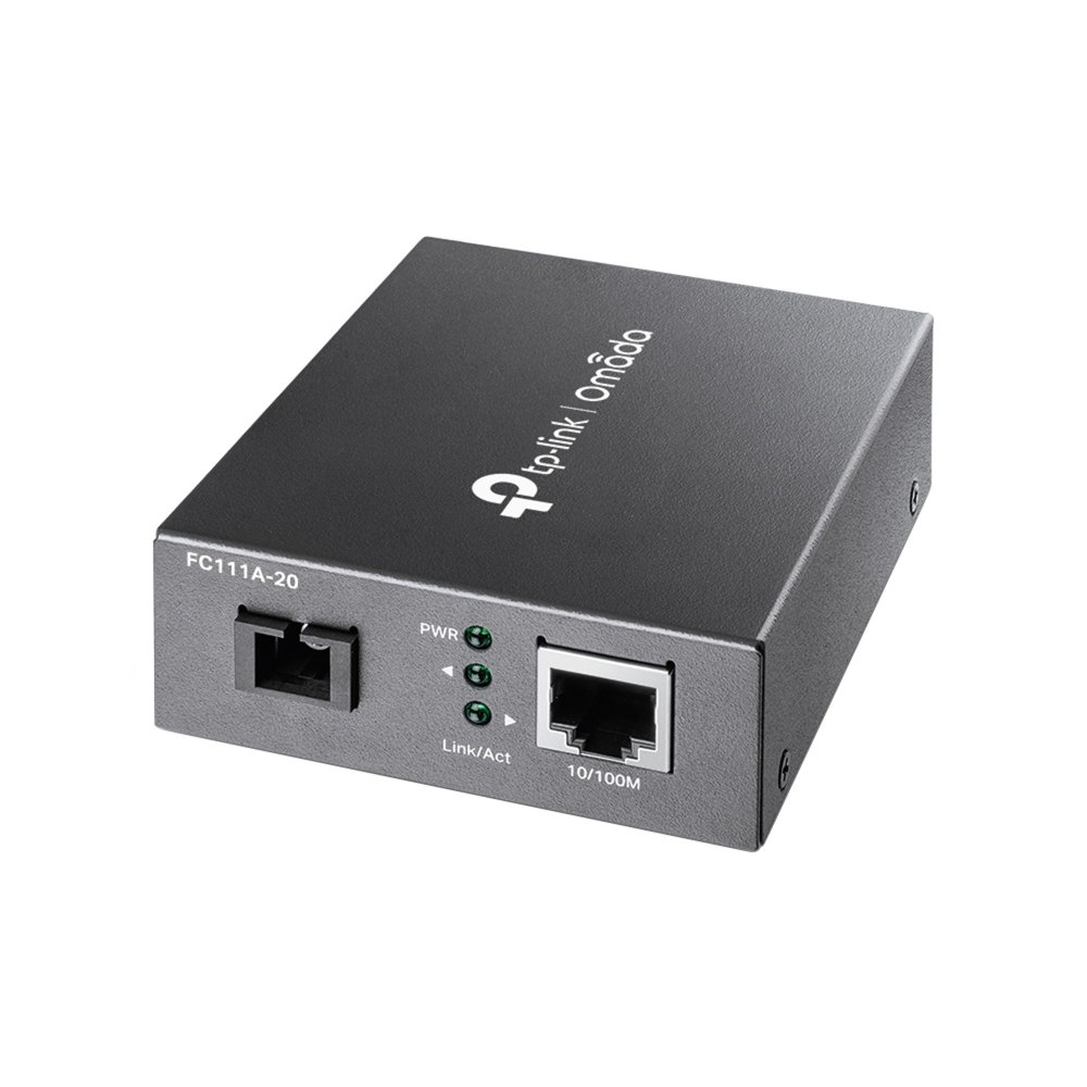 TP-Link Omada 10/100 Mbps RJ45 to 100 Mbps Single-mode SC WDM Bi-Directional Fiber Converter (FC111A-20)