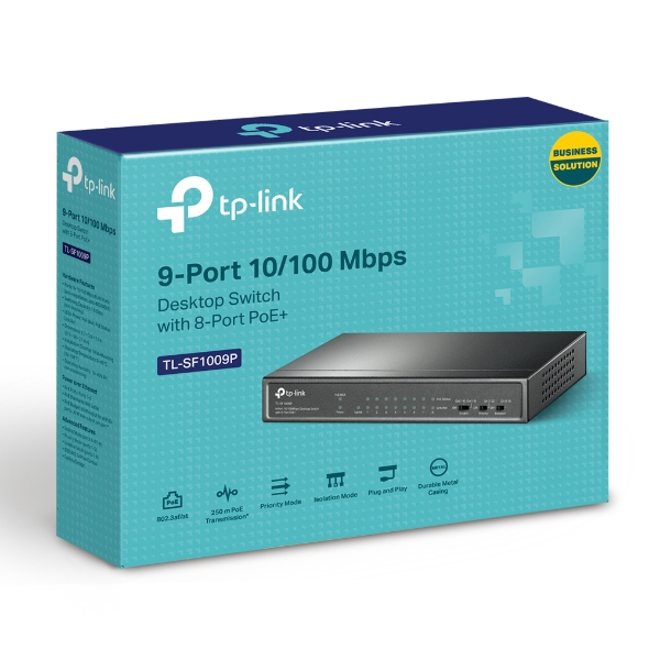 TP-Link 9-Port 10/100Mbps Desktop Switch with 8-Port PoE+ (TL-SF1009P)