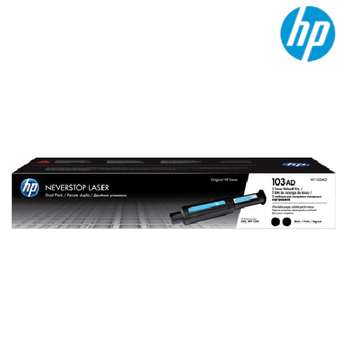 HP 103AD 2 Pack Black Laser Toner Reload Kit (W1103AD)