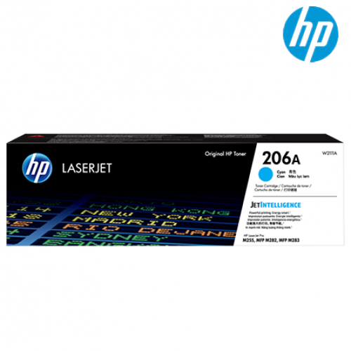 HP 206A Cyan Color LaserJet Toner Cartridge (W2111A)
