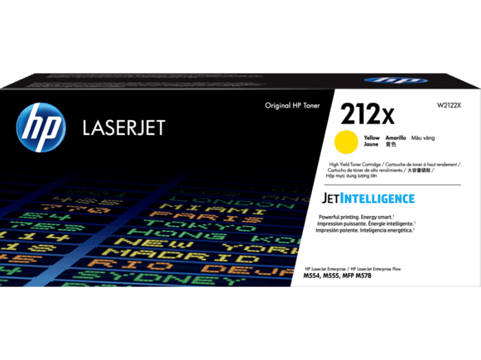 HP 212X High Yield Yellow Original LaserJet Toner Cartridge (W2122X)