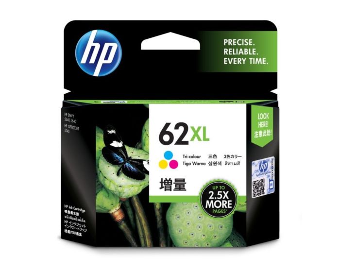 HP 62 XL Tri-Color Original Ink Cartridge (C2P07AA)