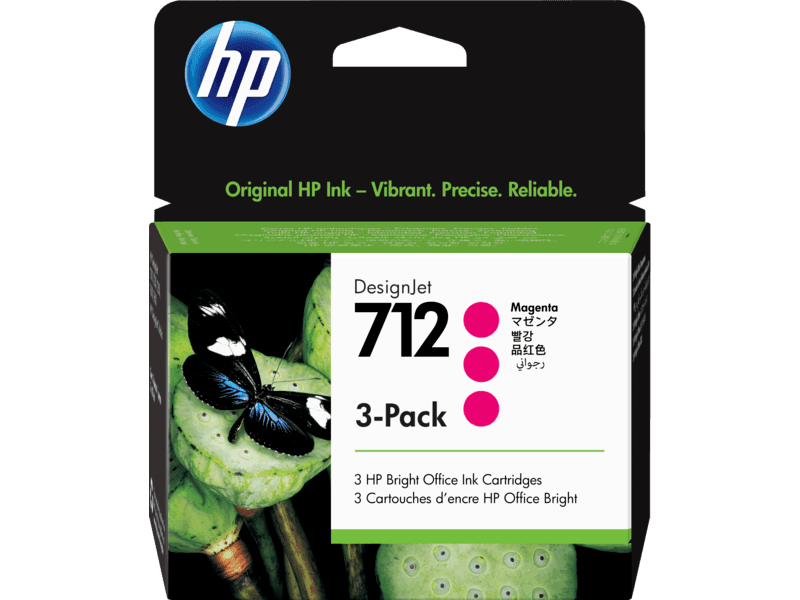 HP 712 Magenta Ink Cartridge 3-Pack (3ED78A)
