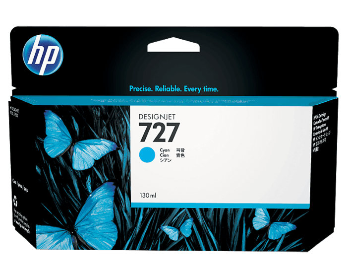 HP 727 130-ml Cyan Designjet Ink Cartridge (B3P19A)