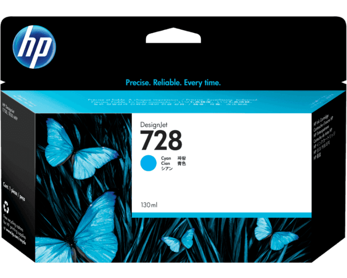 HP 728 130-ml Cyan DesignJet Ink Cartridge (F9J67A)