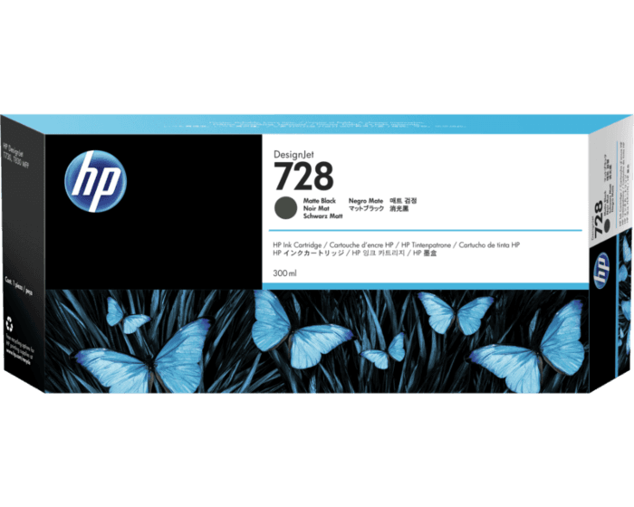 HP 728 300-ml Matte Black DesignJet Ink Cartridge (3WX30A)