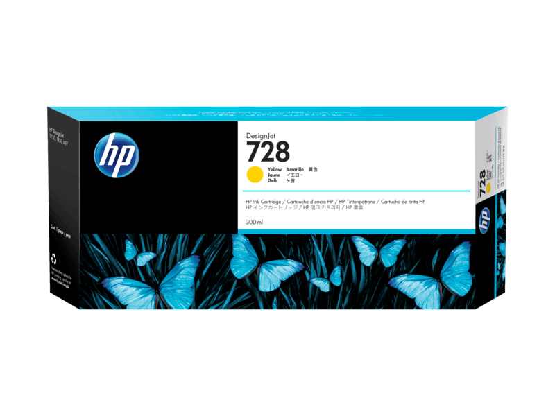 HP 728 300-ml Yellow DesignJet Ink Cartridge (F9K15A)