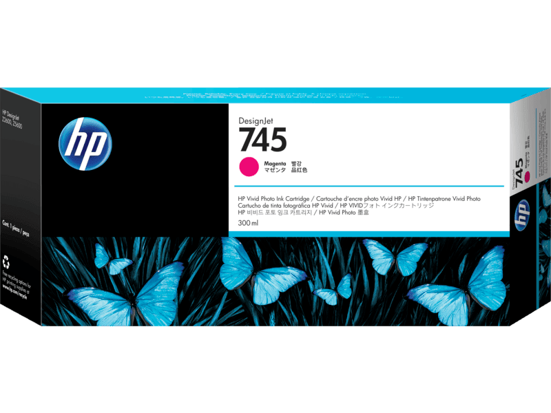 HP 745 300-ml Magenta Ink Cartridge (F9K01A)